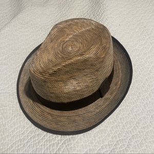 Tan straw fedora trilby